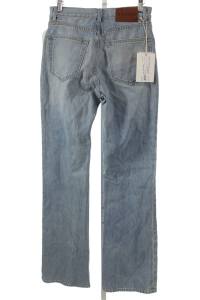 Grlfrnd Womens Straight Jeans Blue Low Rise Button Fly 31in Size 25