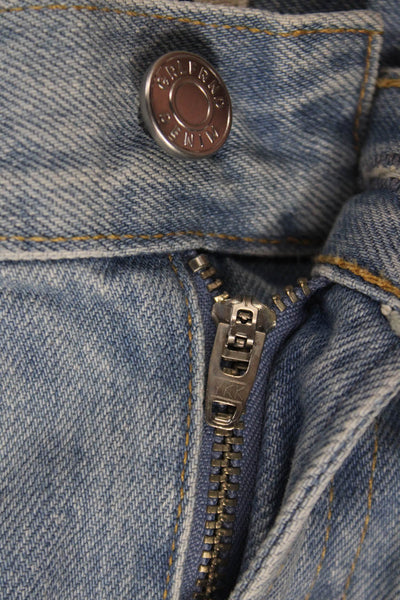 Grlfrnd Womens Straight Jeans Blue Low Rise Button Fly 31in Size 25