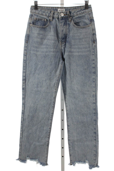 Superdown Women Straight Jeans Blue High Rise Button Fly 28in Size 26