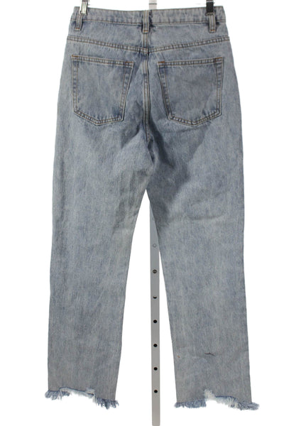Superdown Women Straight Jeans Blue High Rise Button Fly 28in Size 26