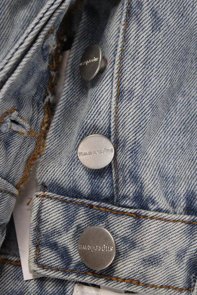 Superdown Women Straight Jeans Blue High Rise Button Fly 28in Size 26