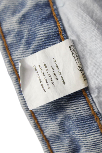 Superdown Women Straight Jeans Blue High Rise Button Fly 28in Size 26
