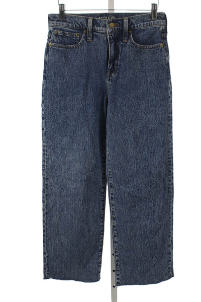 J Crew Womens Blue Straight Jeans Cotton Button Size 25