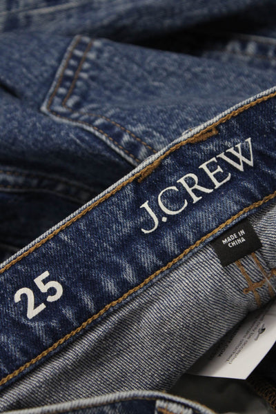 J Crew Womens Blue Straight Jeans Cotton Button Size 25