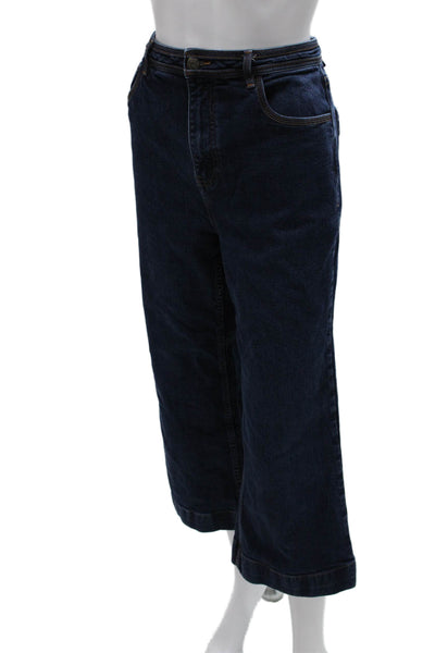 Ulla Johnson Womens Cropped Jeans Mid Rise Blue Size 8