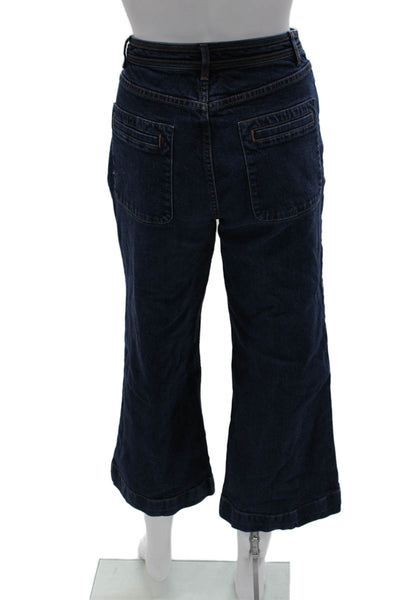 Ulla Johnson Womens Cropped Jeans Mid Rise Blue Size 8