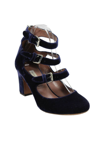 Tabitha Simmons Womens Vlevet Zipped Buckled Block Heels Blue Size EUR 39