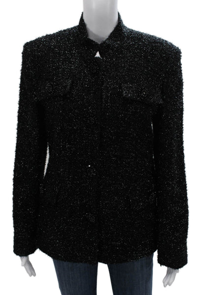 Adam Lippes Women Basic Jacket Black Button Long Sleeve Size L