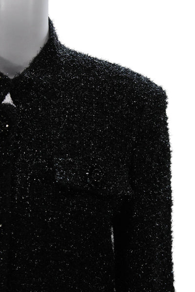 Adam Lippes Women Basic Jacket Black Button Long Sleeve Size L