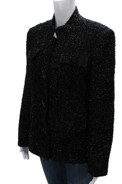 Adam Lippes Women Basic Jacket Black Button Long Sleeve Size L