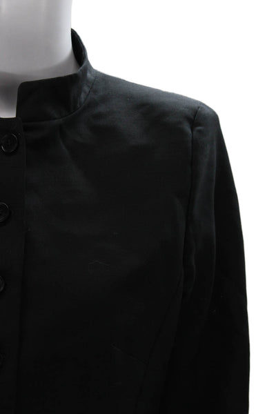 Alexander McQueen Womens Wool Collared Buttoned Blazer Jacket Black Size EUR 40