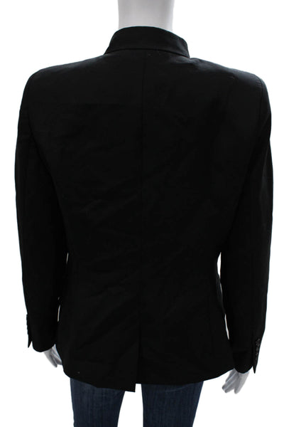 Alexander McQueen Womens Wool Collared Buttoned Blazer Jacket Black Size EUR 40