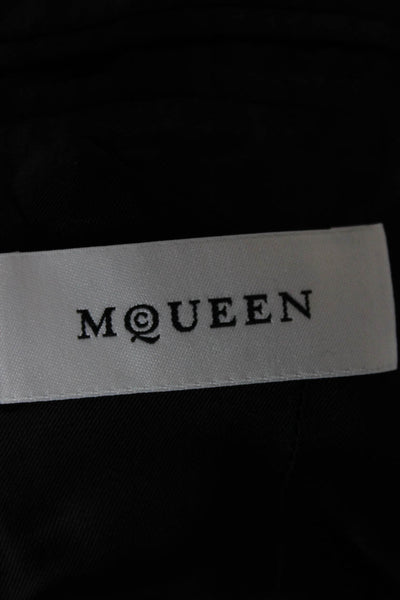 Alexander McQueen Womens Wool Collared Buttoned Blazer Jacket Black Size EUR 40