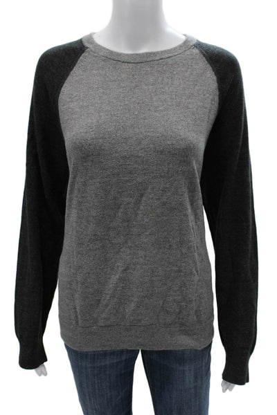 Banana Republic Women Pullover Sweater Gray Organic Cotton Crew Neck Size L