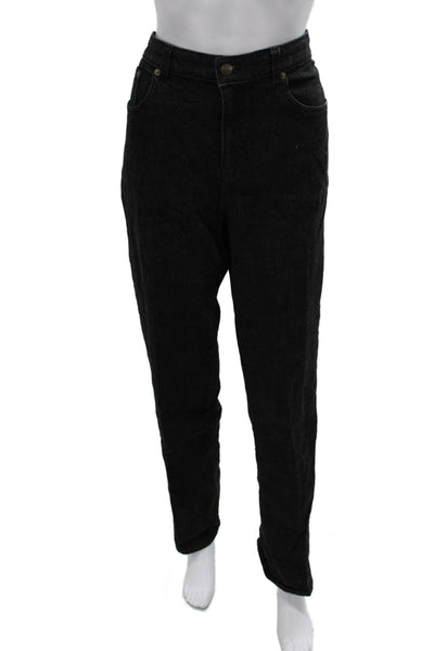 Ralph Lauren Womens Straight Black Jeans Button Fly Size 14