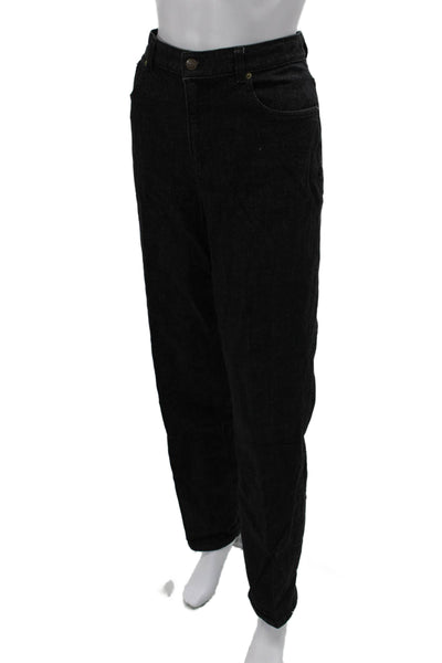 Ralph Lauren Womens Straight Black Jeans Button Fly Size 14