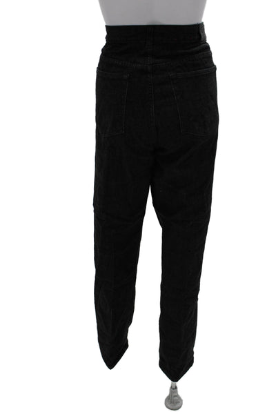 Ralph Lauren Womens Straight Black Jeans Button Fly Size 14