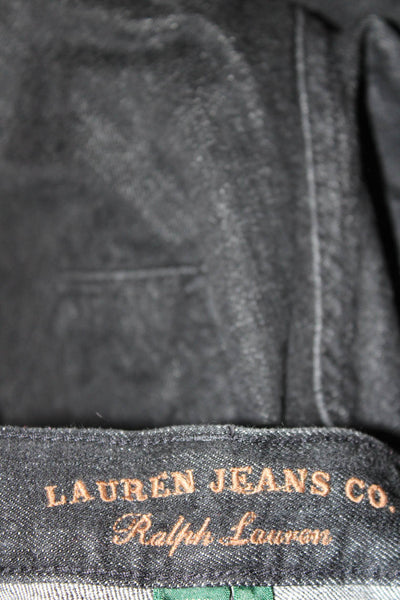 Ralph Lauren Womens Straight Black Jeans Button Fly Size 14