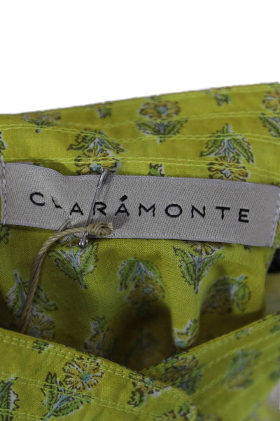 Claramonte Womens Cotton Floral Collared Button Long Sleeve Basic Blouse Size S