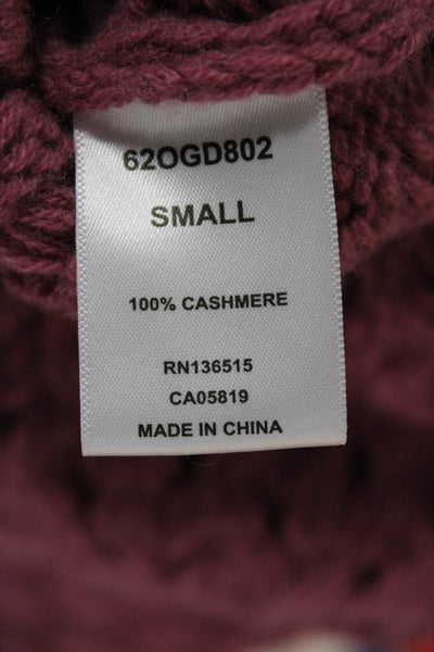 One Grey Day Women Cashmere Pullover Sweater Pink Collared Long Sleeve Size S