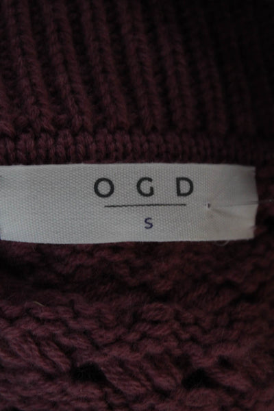 One Grey Day Women Cashmere Pullover Sweater Pink Collared Long Sleeve Size S