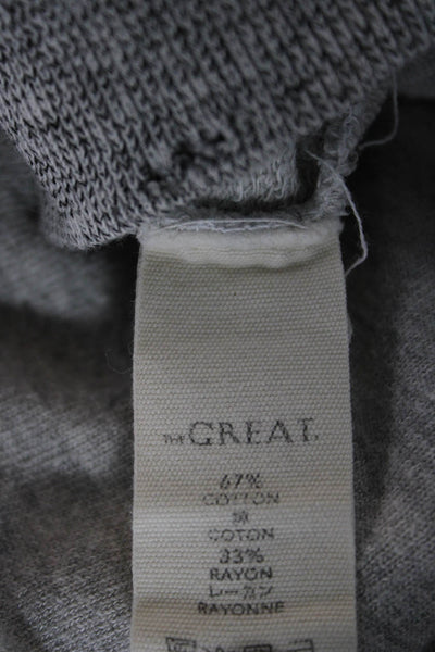 The Great Womens Pullover Sweatshirt Gray Cotton Crewneck Long Sleeve Size 0