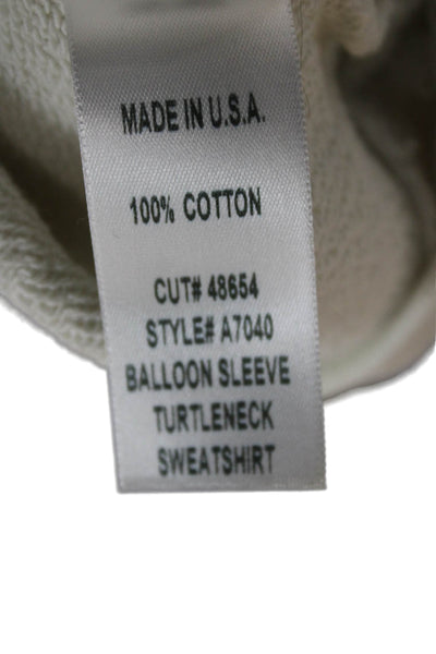 Agolde Womens White Turtleneck Pullover Sweatshirt Cotton Long Sleeve Size XS