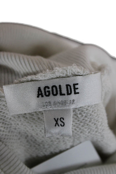 Agolde Womens White Turtleneck Pullover Sweatshirt Cotton Long Sleeve Size XS