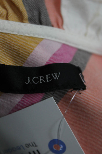 J Crew Women Basic Collared Plaid Cotton Button Long Sleeve Blouse Size S