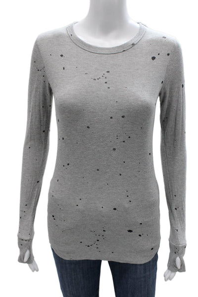Michael Lauren Womens Tunic Gray Rayon Crew Neck Long Sleeve Size XS