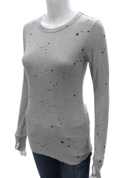 Michael Lauren Womens Tunic Gray Rayon Crew Neck Long Sleeve Size XS