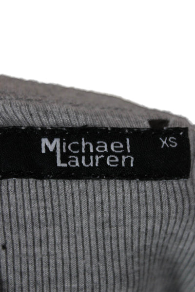 Michael Lauren Womens Tunic Gray Rayon Crew Neck Long Sleeve Size XS