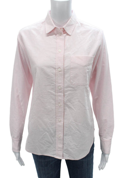 Everlane Womens Pink Organic Cotton Collared Button-Up Long Sleeve Top Size 2