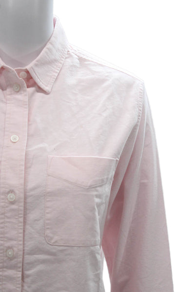 Everlane Womens Pink Organic Cotton Collared Button-Up Long Sleeve Top Size 2