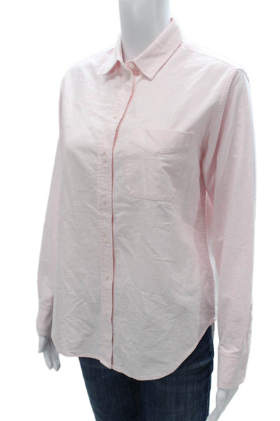 Everlane Womens Pink Organic Cotton Collared Button-Up Long Sleeve Top Size 2