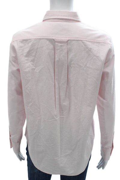 Everlane Womens Pink Organic Cotton Collared Button-Up Long Sleeve Top Size 2