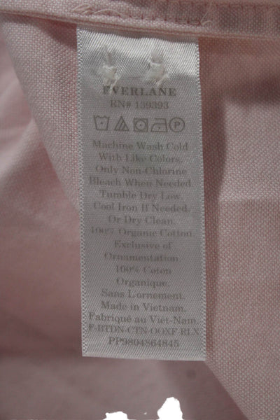 Everlane Womens Pink Organic Cotton Collared Button-Up Long Sleeve Top Size 2