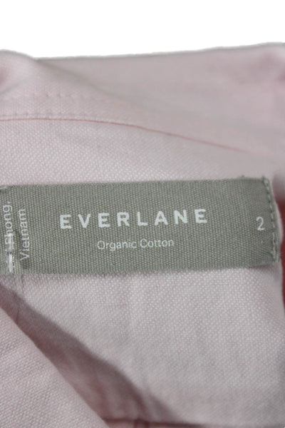 Everlane Womens Pink Organic Cotton Collared Button-Up Long Sleeve Top Size 2
