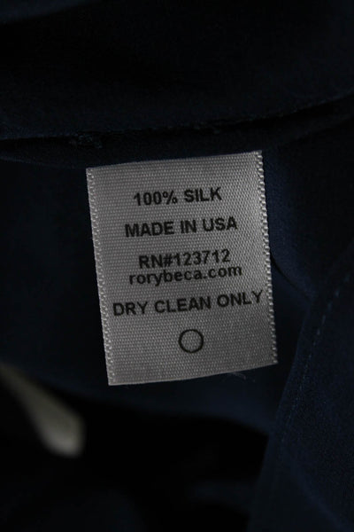 Rory Beca Womens Silk Halter Tank Blue Sleeveless Size S