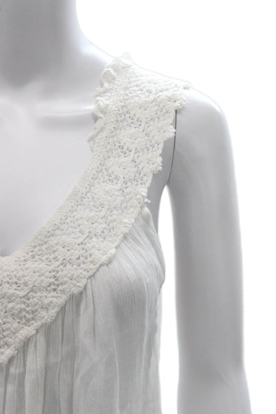 Poupette St. Barth Womens Basic V Neck Tank White Viscose Size One Size