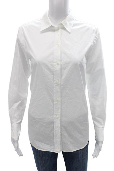 Everlane Women Basic Button-Up White Cotton Collared Long Sleeve Size 0