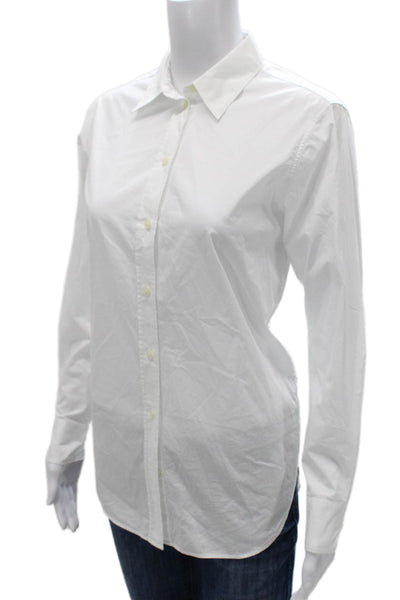 Everlane Women Basic Button-Up White Cotton Collared Long Sleeve Size 0