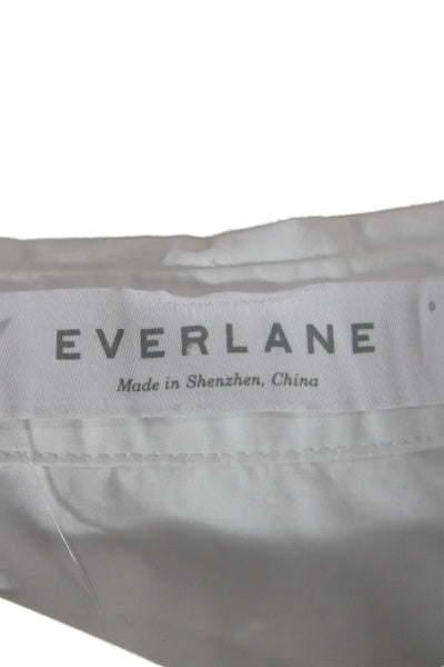 Everlane Women Basic Button-Up White Cotton Collared Long Sleeve Size 0