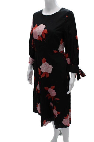 We Wore What Women Fit & Flare Dress Black Long Sleeve Round Neck Size XS