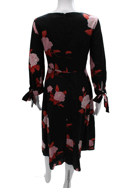 We Wore What Women Fit & Flare Dress Black Long Sleeve Round Neck Size XS