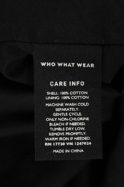 We Wore What Women Fit & Flare Dress Black Long Sleeve Round Neck Size XS