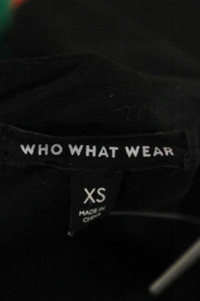 We Wore What Women Fit & Flare Dress Black Long Sleeve Round Neck Size XS