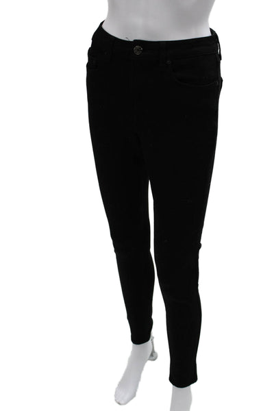 Reiss Womens Skinny Jeans Black High Rise Cotton Zip Size 27