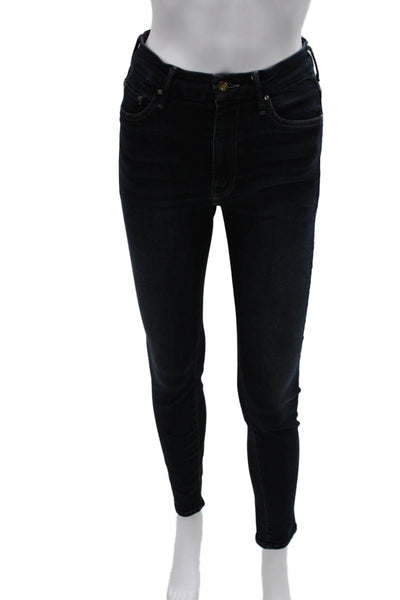 Mother Womens Skinny Jeans Blue High Rise Cotton Blend Size 26