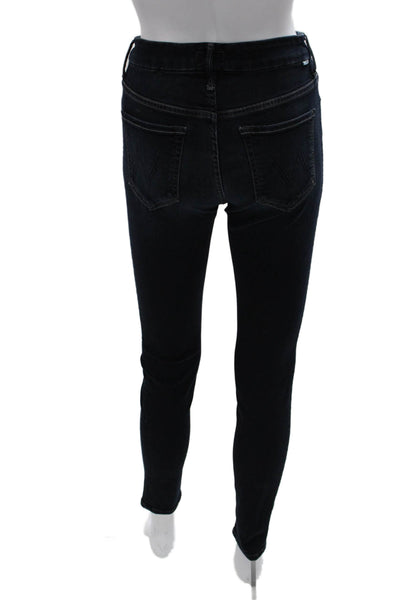 Mother Womens Skinny Jeans Blue High Rise Cotton Blend Size 26